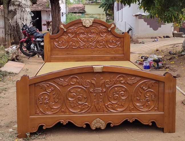 Carved wooden cot / bed — project 1