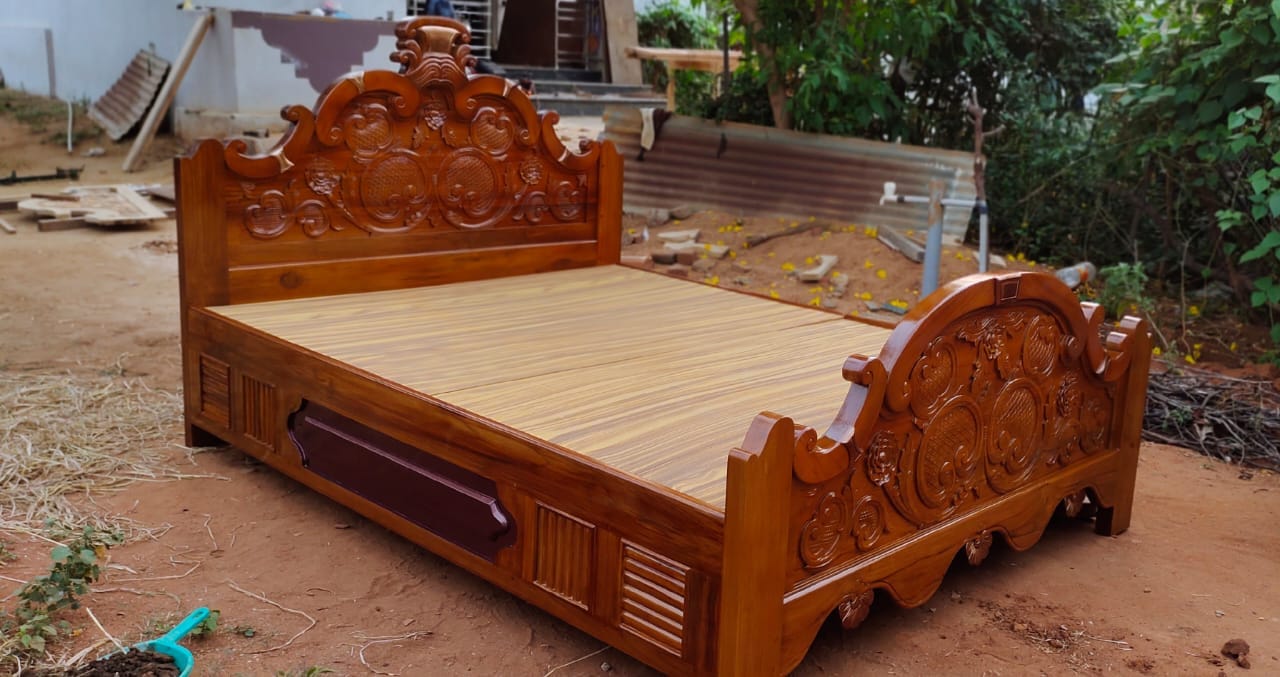 Carved wooden cot / bed — project 2
